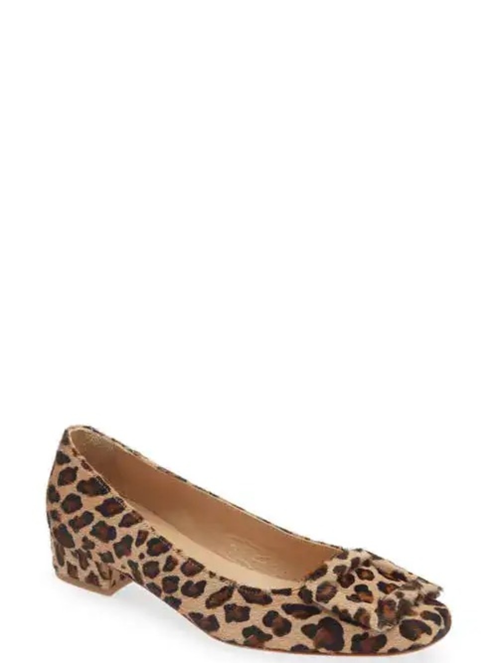 ANN MASHBURN Leopard Calf Hair Buckle Low Block heel